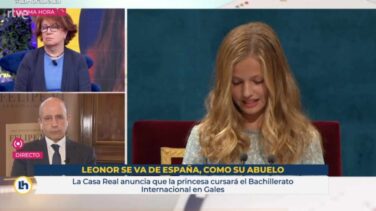 El rótulo de TVE que desata la polémica: "Leonor se va de España, como su abuelo"