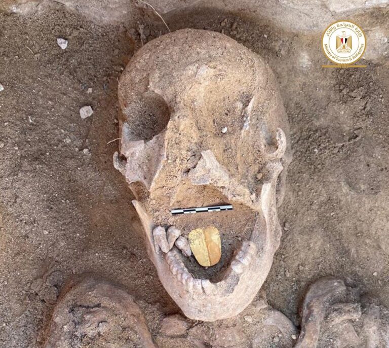 Descubren una momia con la lengua de oro en la búsqueda de Cleopatra