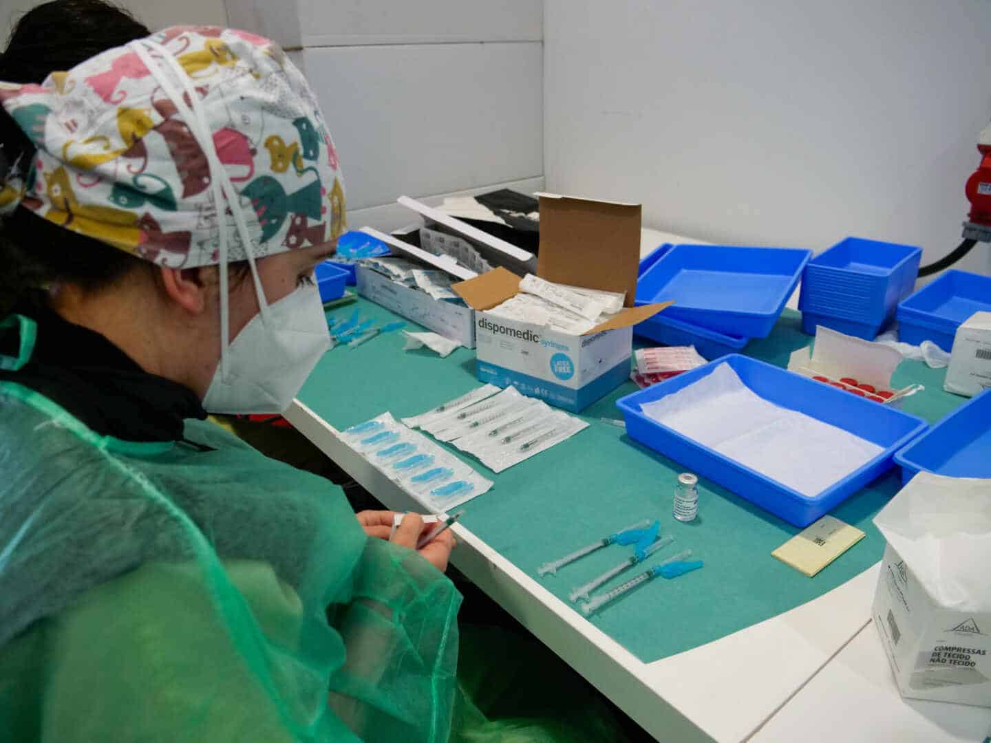 Vacunación en Santiago de Compostela (Galicia).
