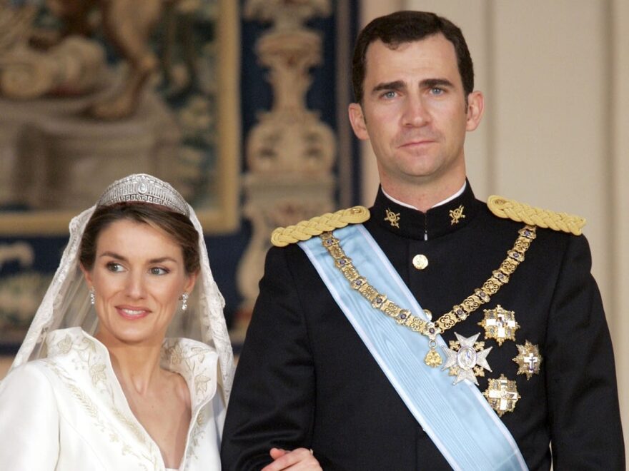 El entonces príncipe Felipe y Letizia Ortiz, en su boda, en 2014