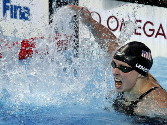 La nadadora estadounidense Katie Ledecky