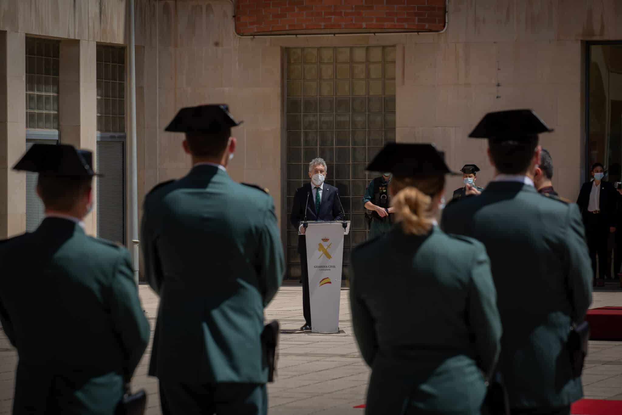 El ministro Grande-Marlaska, en la toma de posesión del nuevo Jefe de la Zona de la Guardia Civil de Cataluña.