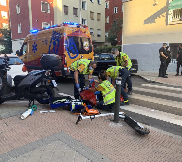 Atropellado un joven de 25 años en Madrid mientras montaba en patinete