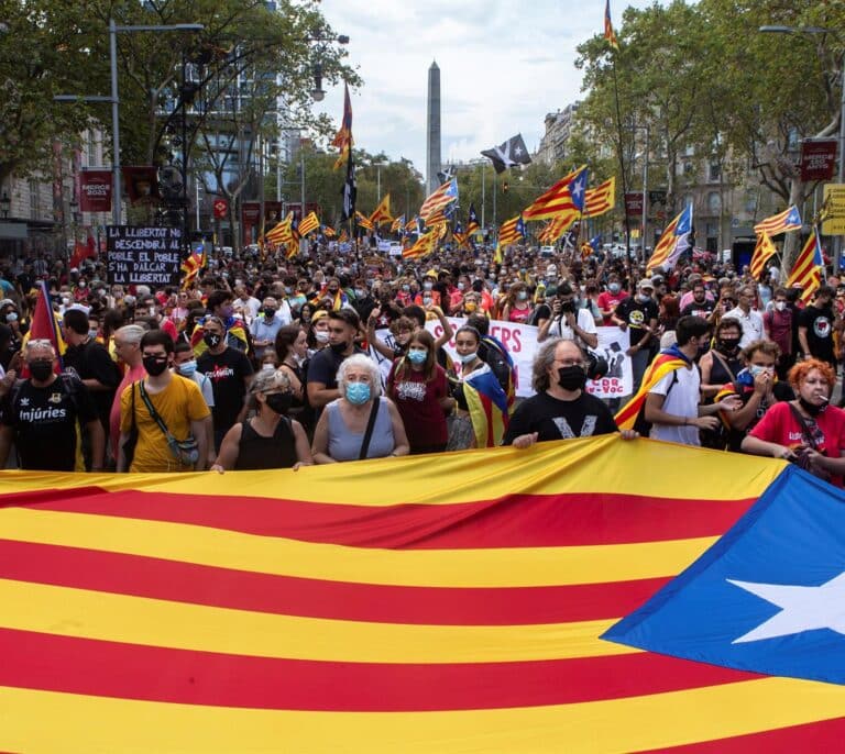 El independentismo reúne a 108.000 personas en la Diada menos seguida en una década