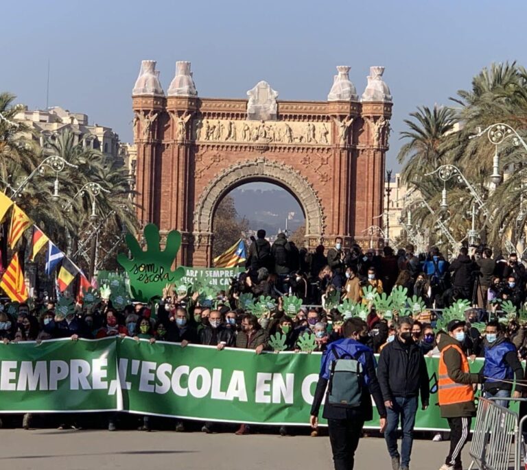 La manifestación contra el 25% en castellano reúne a Govern, sindicatos y entidades secesionistas