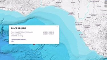 Registrado un terremoto sin daños personales de magnitud 4,4 en el golfo de Cádiz sentido en la costa de Huelva