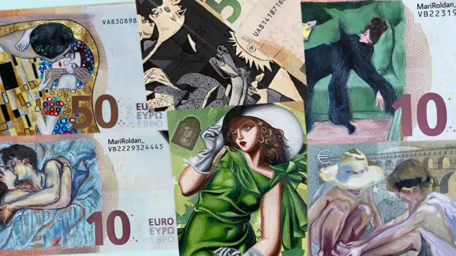 Mari Roldán, la malagueña que ha pintado el 'Guernica' y a Van Gogh en billetes que suman más de 1800 euros