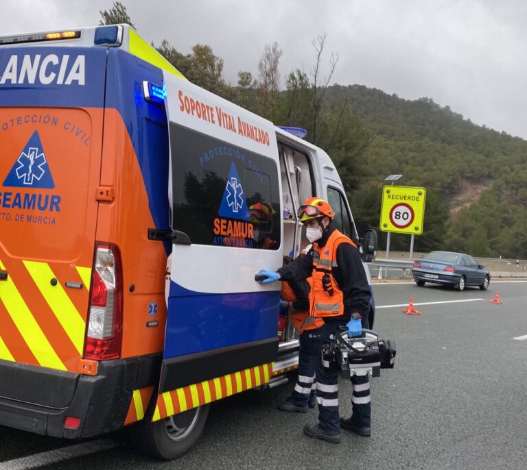 Mueren dos camioneros tras ser arrollados mientras cambiaban una rueda en Murcia