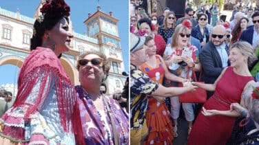 Macarena Olona y Yolanda Díaz, una mañana en la Feria entre las sevillanas de Juanma Moreno