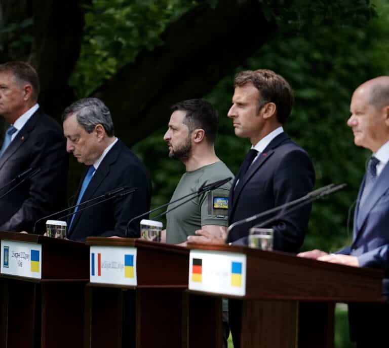 El destino europeo de Ucrania: la bienvenida de Macron, Scholz y Draghi