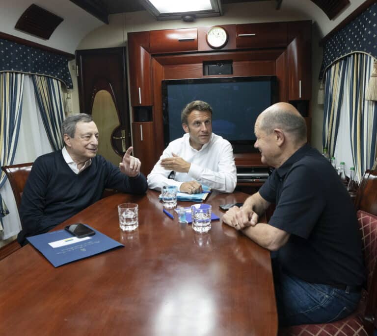 Draghi, Macron y Scholz, rumbo a Kiev en tren