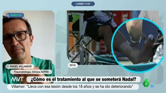 El doctor Ángel Villamor sobre la lesión de Nadal: "Es como si pisara una chincheta"