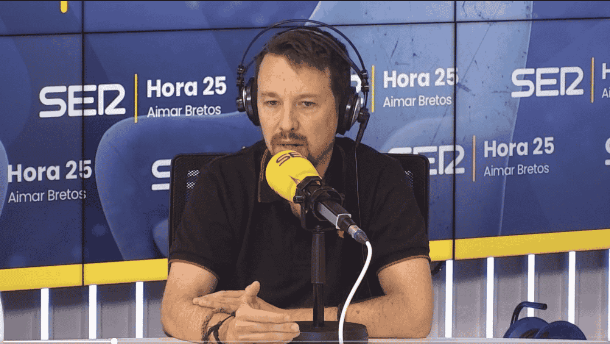 Pablo Iglesias en el programa de Cadena SER, Hora 25