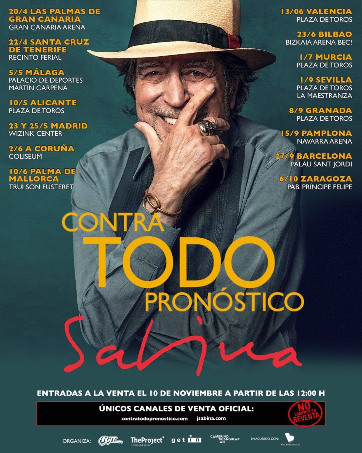 Estas son las fechas de la gira 'Contra todo pronóstico' de Joaquín Sabina