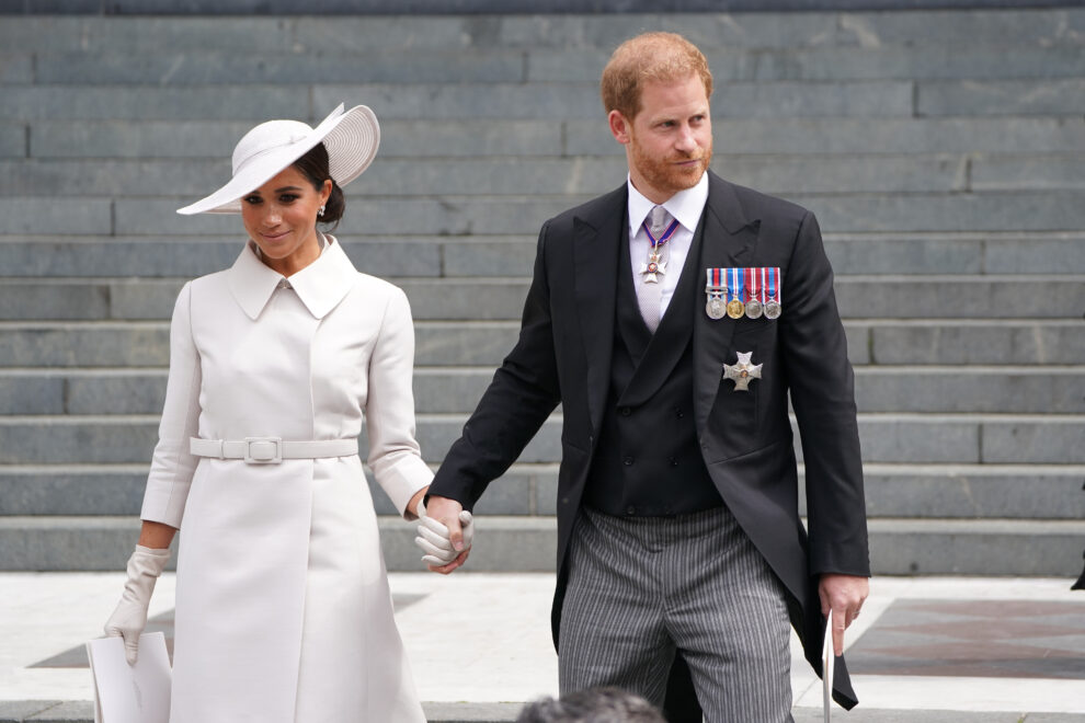 Harry and Meghan during Queen Elizabeth II's Jubilee in 2022.