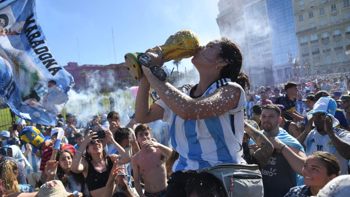 Celebración en Buenos Aires de la victoria de Argentina en el Mundial