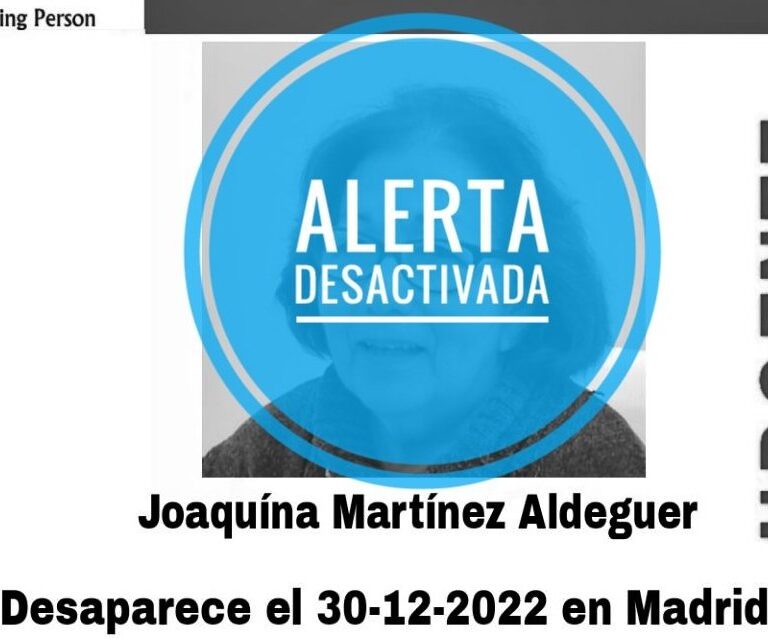 Encuentran en buen estado a la mujer de 79 años con Alzheimer desaparecida el viernes pasado