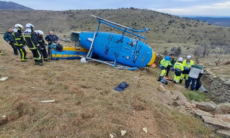 Un helicóptero de la DGT se estrella en el noroeste de Madrid