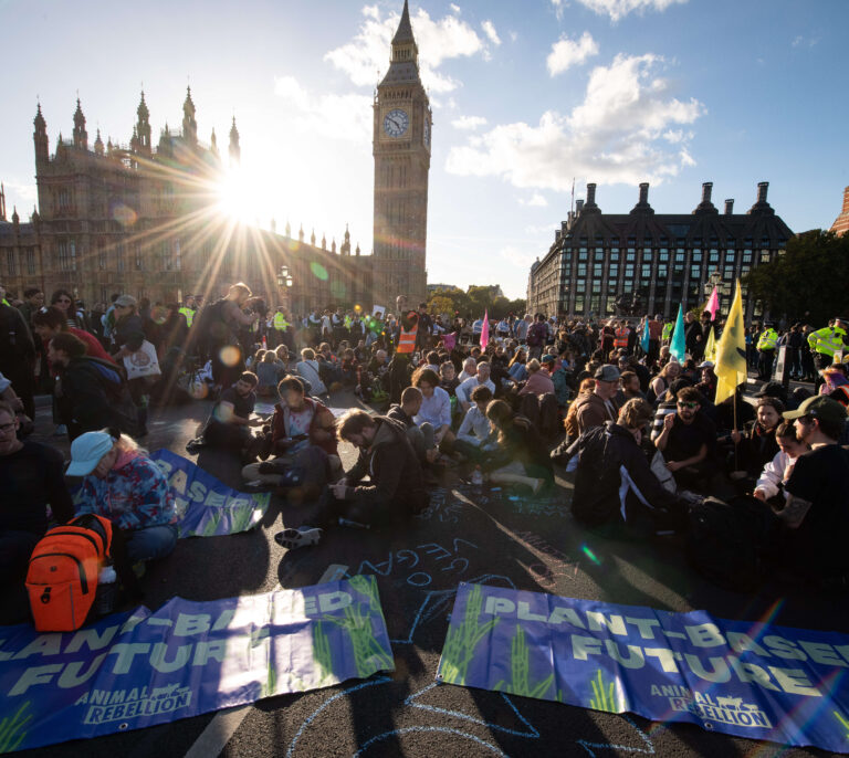 Miles de activistas climáticos toman los alrededores del Parlamento británico durante cuatro días