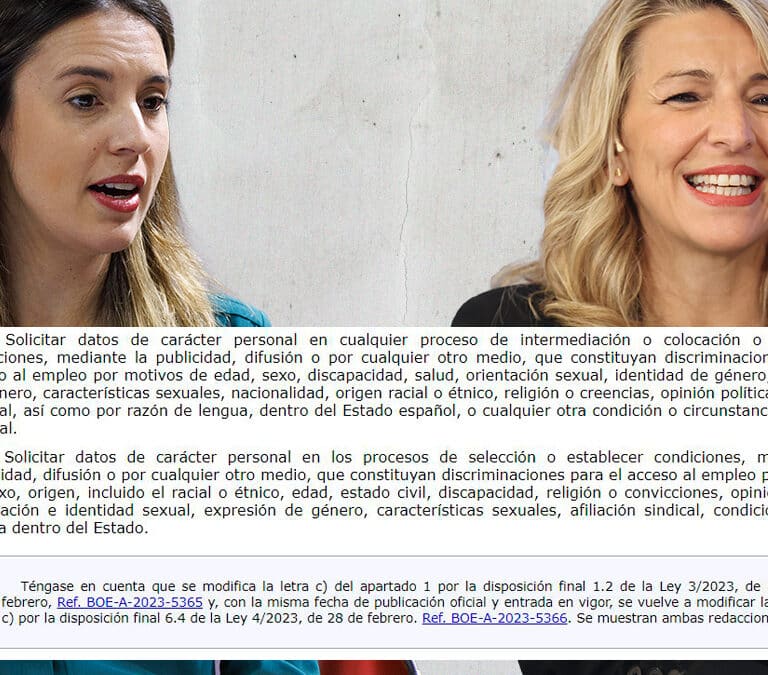 Chapuza en el BOE: Yolanda Díaz e Irene Montero cambian la misma ley el mismo día y nadie sabe cuál está en vigor