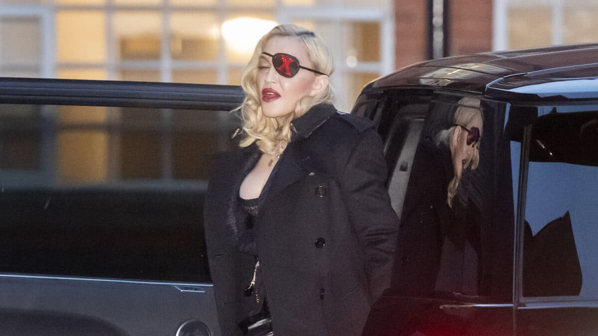 Londres: la cantante estadounidense Madonna llega para una entrevista de preguntas y respuestas en la oficina central de MTV