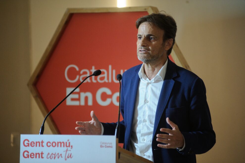 El presidente de Unidas Podemos en el Congreso de los Diputados, Jaume Asens, interviene en el Consell Nacional de Catalunya en Comú