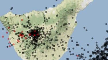 Registran una pequeña serie sísmica de 20 terremotos de baja magnitud en la costa oeste de Tenerife