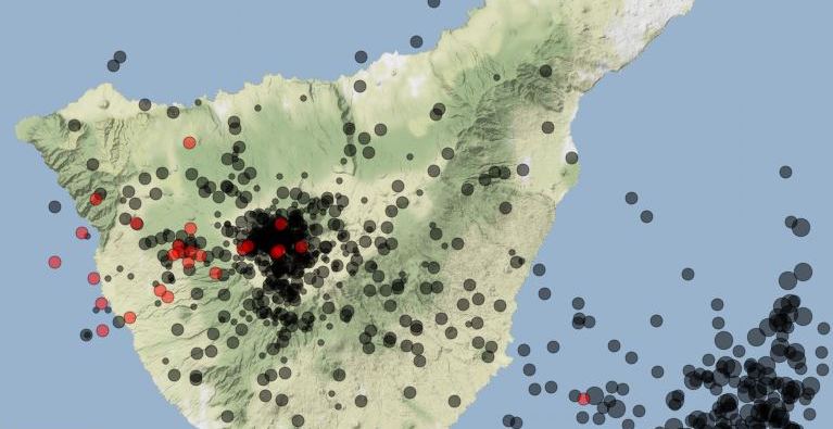 Registran una pequeña serie sísmica de 20 terremotos de baja magnitud en la costa oeste de Tenerife