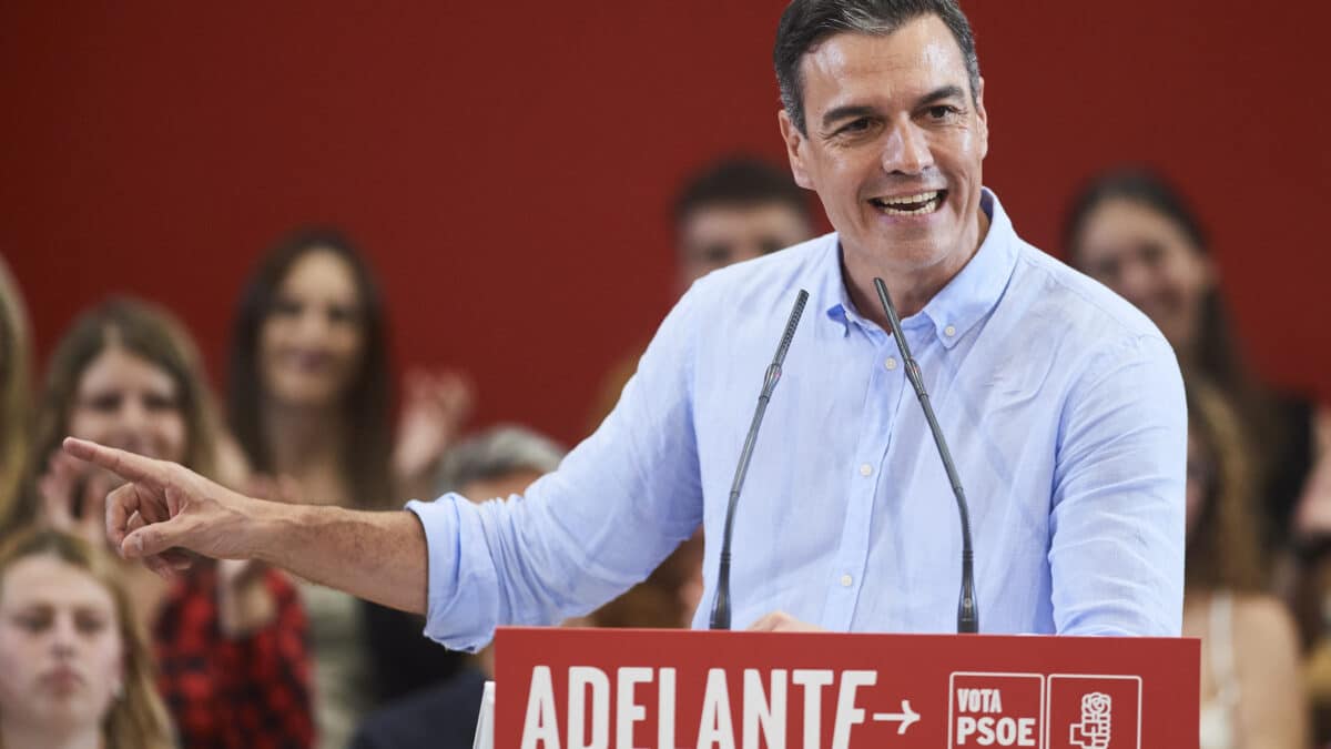 El secretario general del PSOE, presidente del Gobierno y candidato a la reelección, Pedro Sánchez