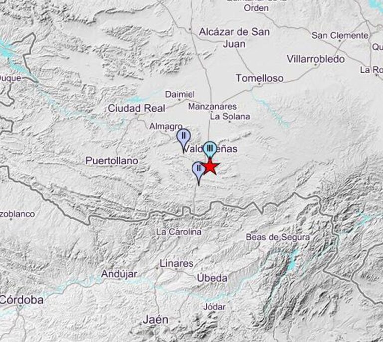 Se registra un terremoto de magnitud 3,4 en Valdepeñas