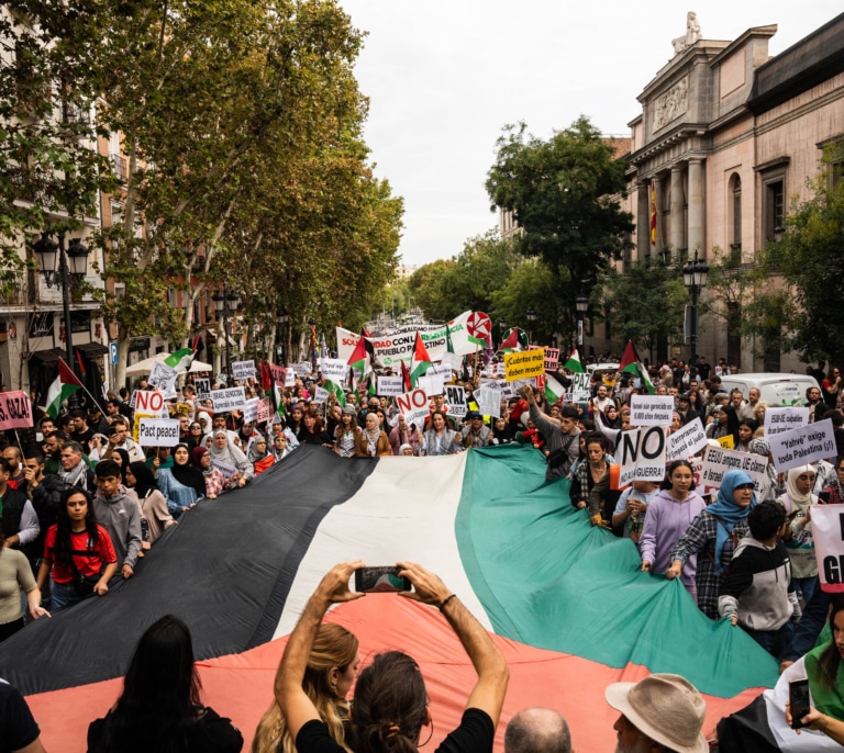 Podemos y Sumar desafían a Sánchez en la manifestación en apoyo a Palestina: "Tenemos que llevar a Netanyahu al Tribunal Penal"