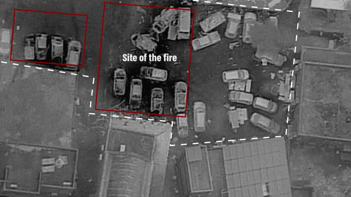 Imagen de lo que Israel considera pruebas de la autoría del bombardeo.
