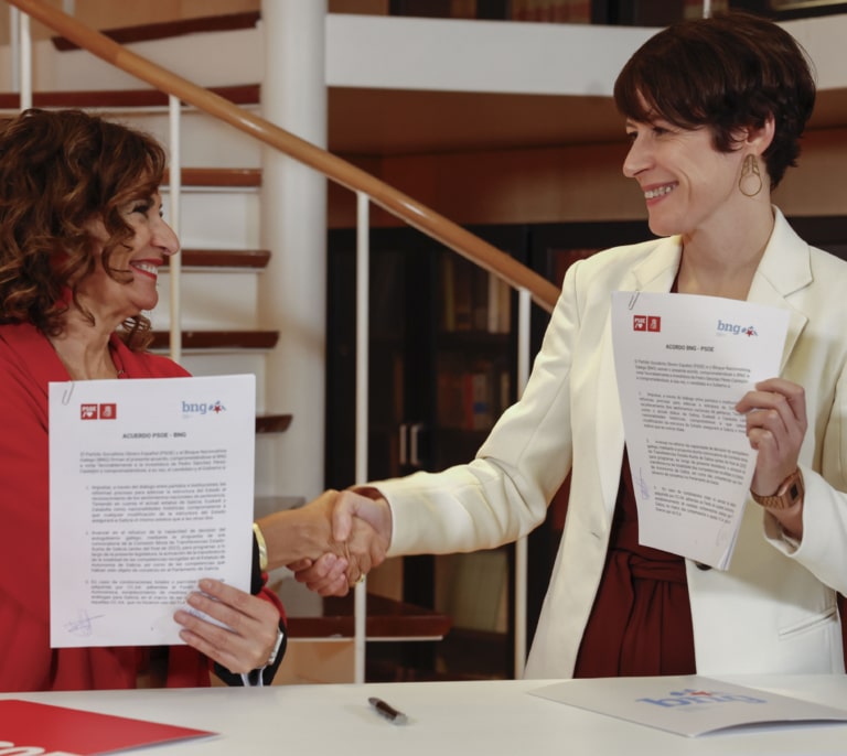 BNG y PSOE firman un acuerdo para apoyar la investidura de Pedro Sánchez
