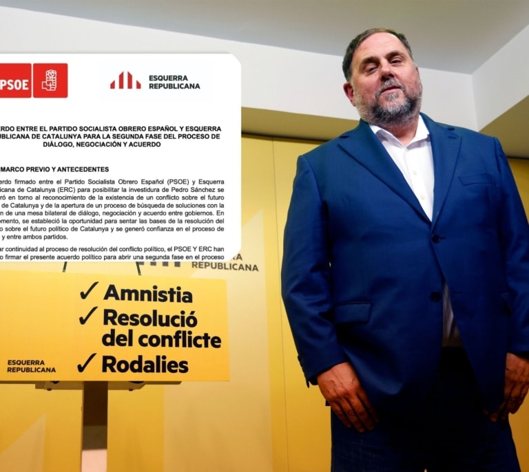 Acuerdo íntegro entre el PSOE y ERC para la investidura de Pedro Sánchez