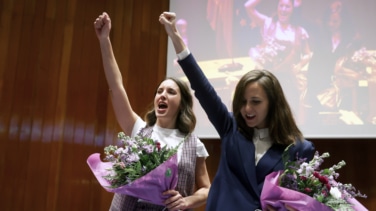 Montero y Belarra, despedida y lagrimita de Peret