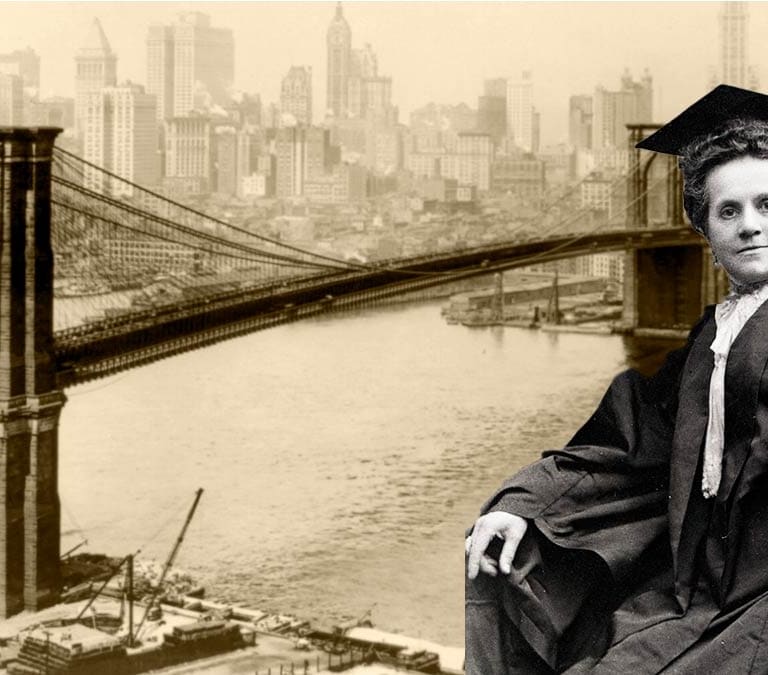 La esposa e ingeniera en la sombra tras el puente de Brooklyn