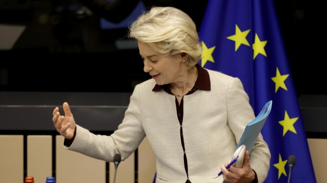 European Commission President Ursula von der Leyen in Strasbourg.