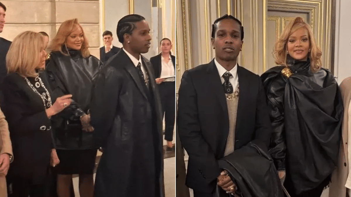 Rihanna y A$AP Rocky en el Elíseo de París.