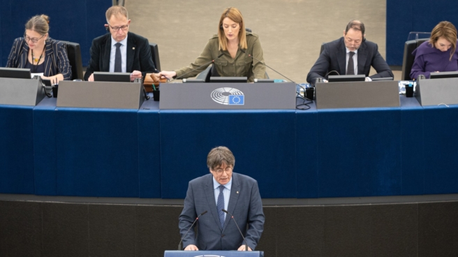 Puigdemont, en el Parlamento europeo.