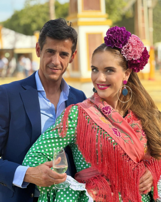 Víctor Janeiro y Beatriz Trapote en la Feria del Caballo de Jerez de la Frontera 2023.
