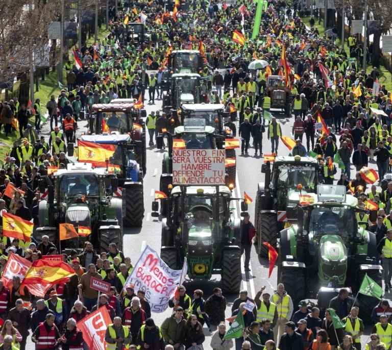 Por dónde llegarán a Madrid este domingo las cinco columnas de tractores