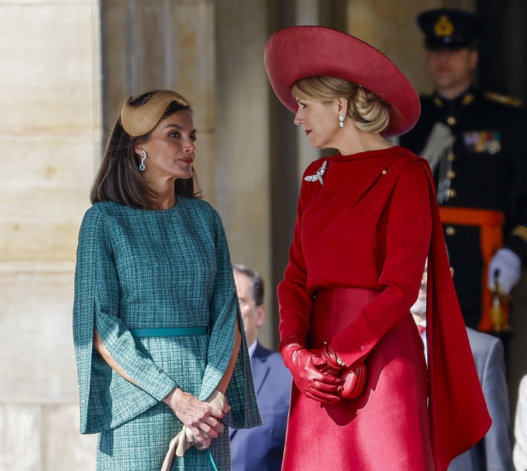 Máxima y Letizia, opuestas pero complementarias en el recibimiento a los Reyes en Holanda