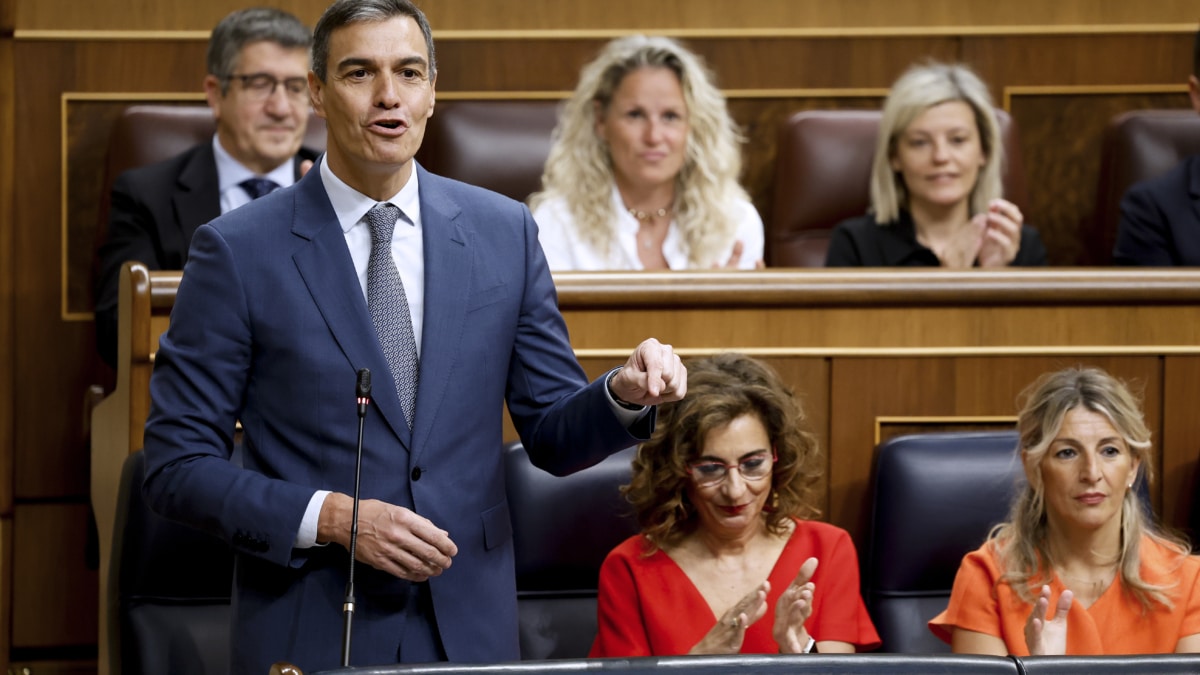 MADRID, 29/05/2024.- El presidente del Gobierno, Pedro Sánchez, interviene en la sesión de control al Ejecutivo este miércoles en el Congreso. EFE/ Mariscal