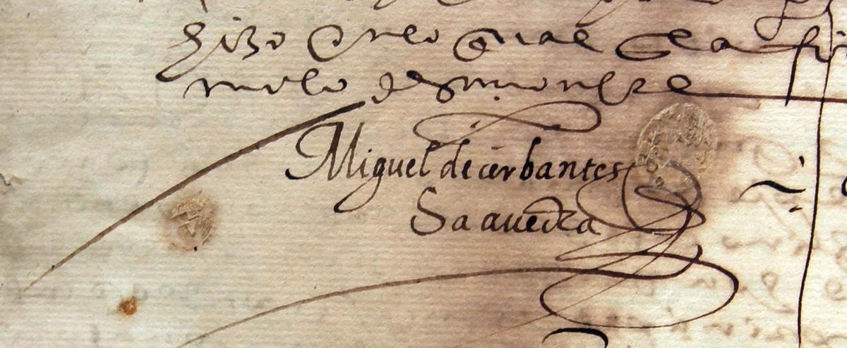 Firma de Cervantes en este documento de 1593