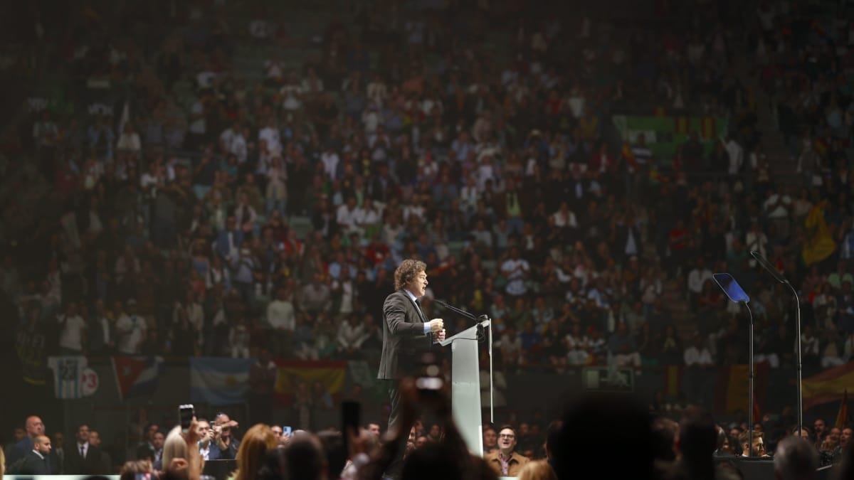 Javier Milei, presidente de Argentina, durante su intervención en la convención política de Vox "Europa Viva 24"
