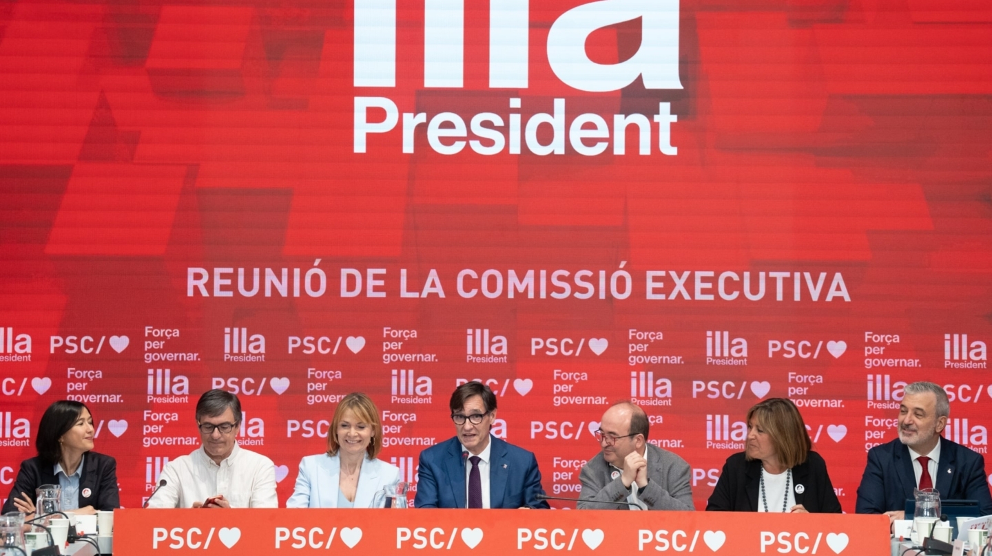 El primer secretario del PSC, Salvador Illa, durante la reunión de su ejecutiva este 13 de mayo de 2024 en Barcelona, en la jornada posterior a las elecciones del 12-M.