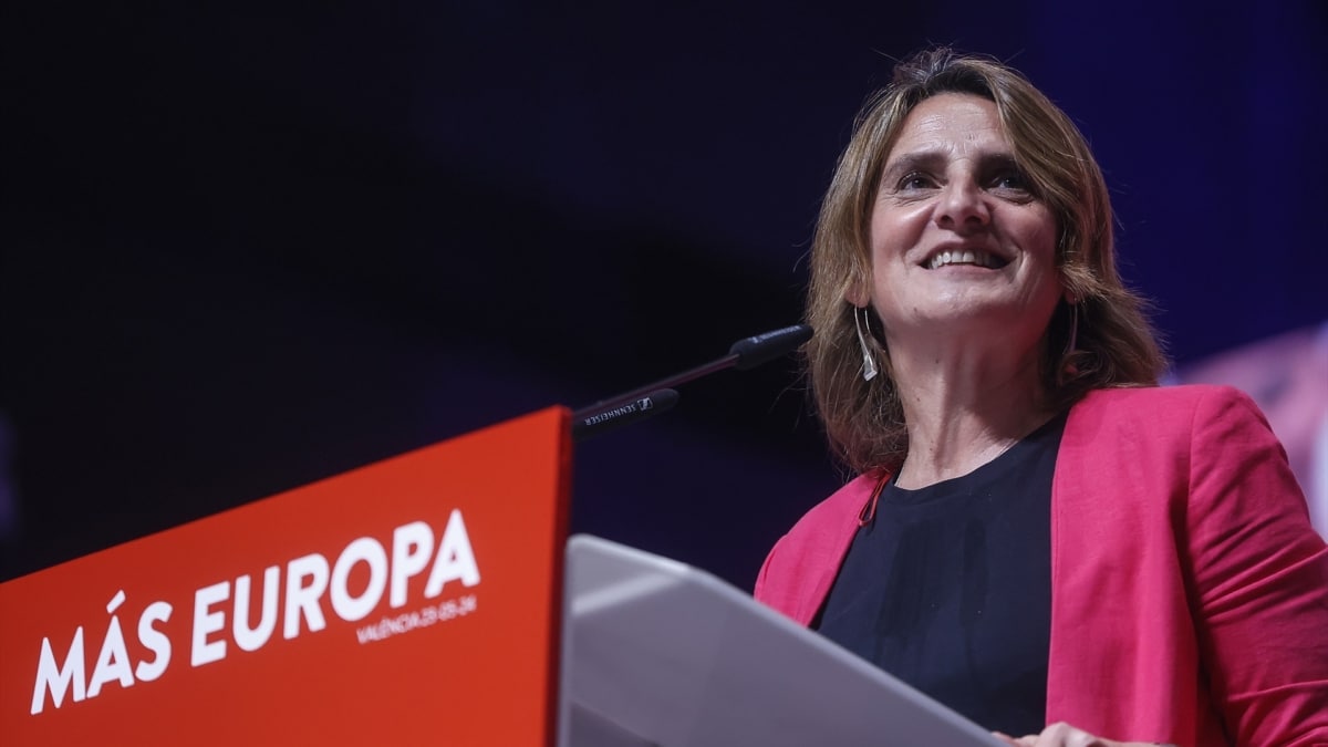 Teresa Ribera, durante el inicio de la campaña de las elecciones europeas