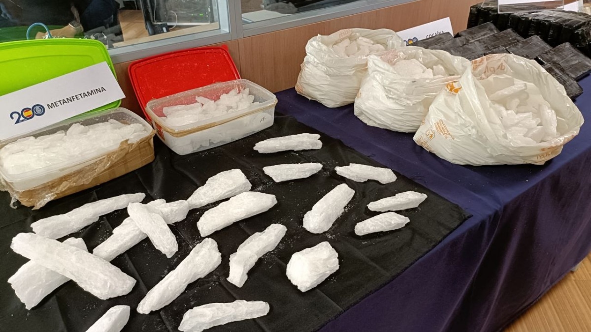 Parte de los 1.800 kilos de metanfetamina incautadas por la Policía Nacional al cártel de Sinaloa en España.