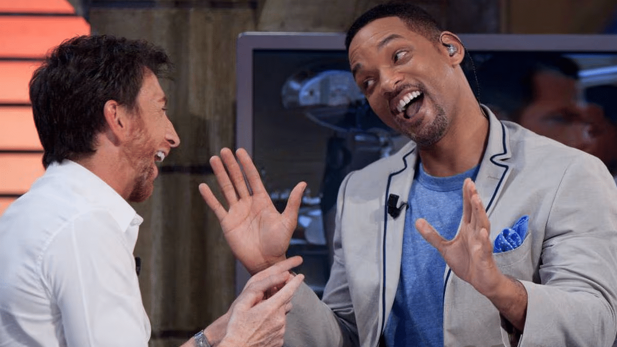 Will Smith y Pablo Motos bromean durante una de las visitas del actor al programa de Antena 3.