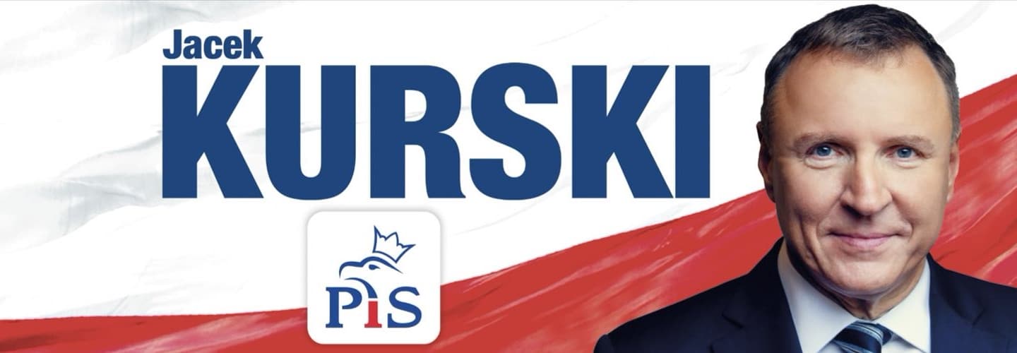 Cartel electoral de Jacek Kurski, candidato del PiS
